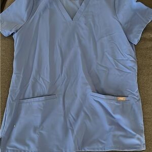 Figs Ciel Blue Scrub Top